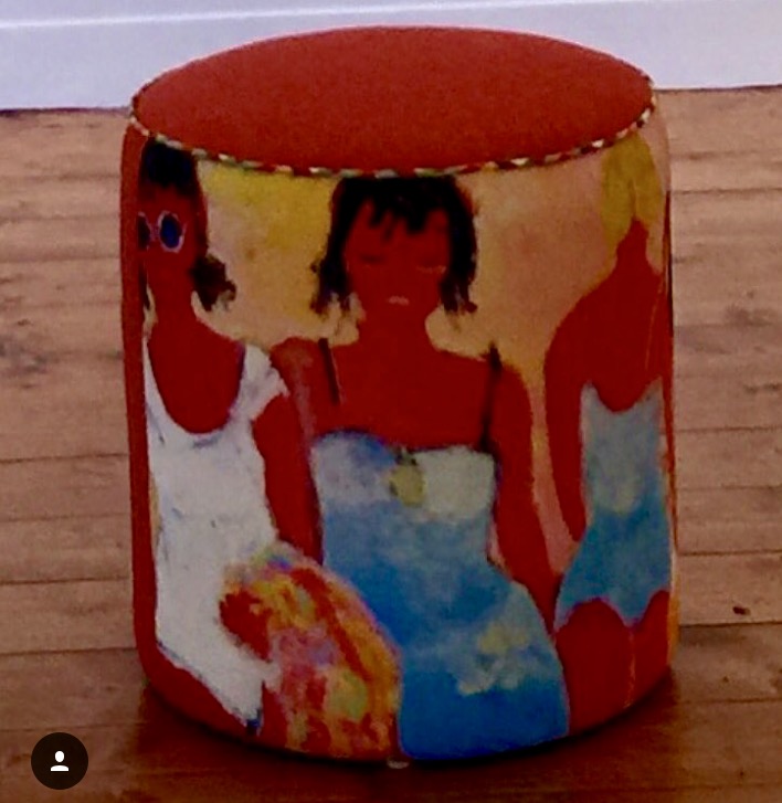 Bright Bathers Ottoman