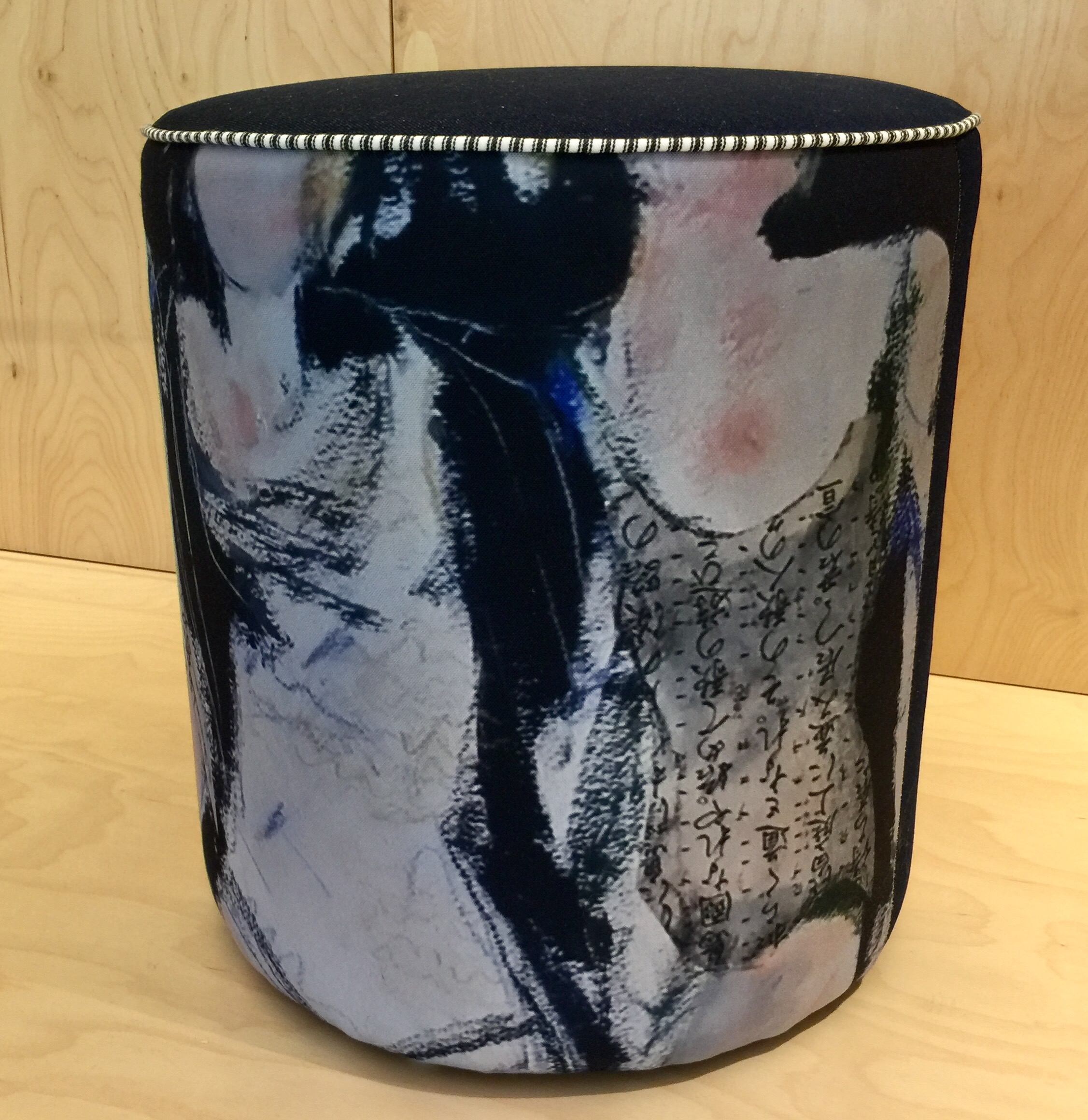 Indigo Bather Girl Ottoman