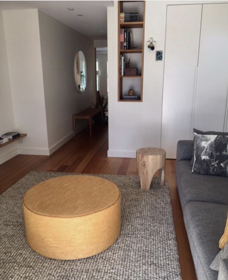 Round Ottoman In Zepel Troy Fabric