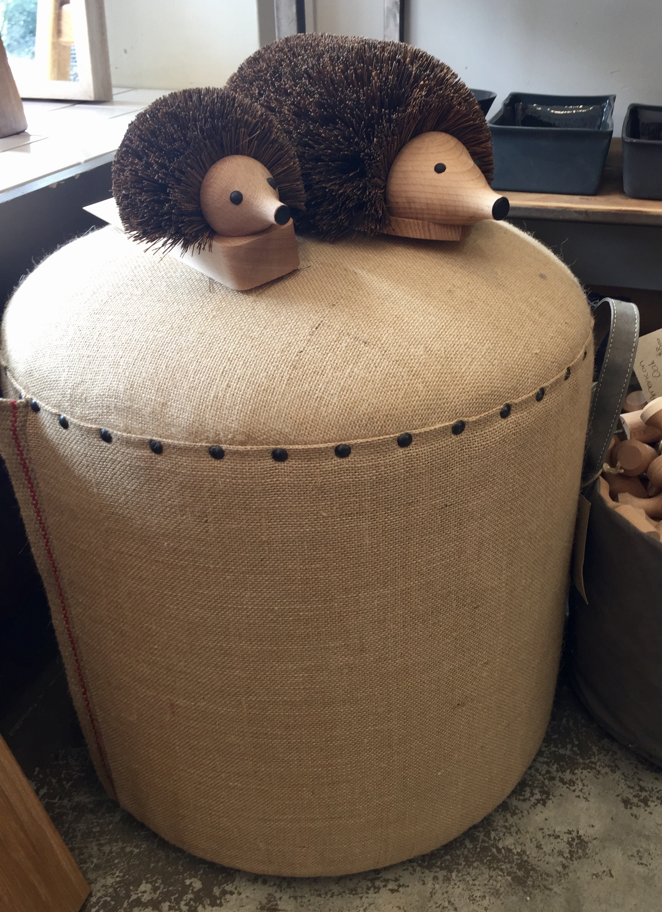 Rustic Hessain Ottoman