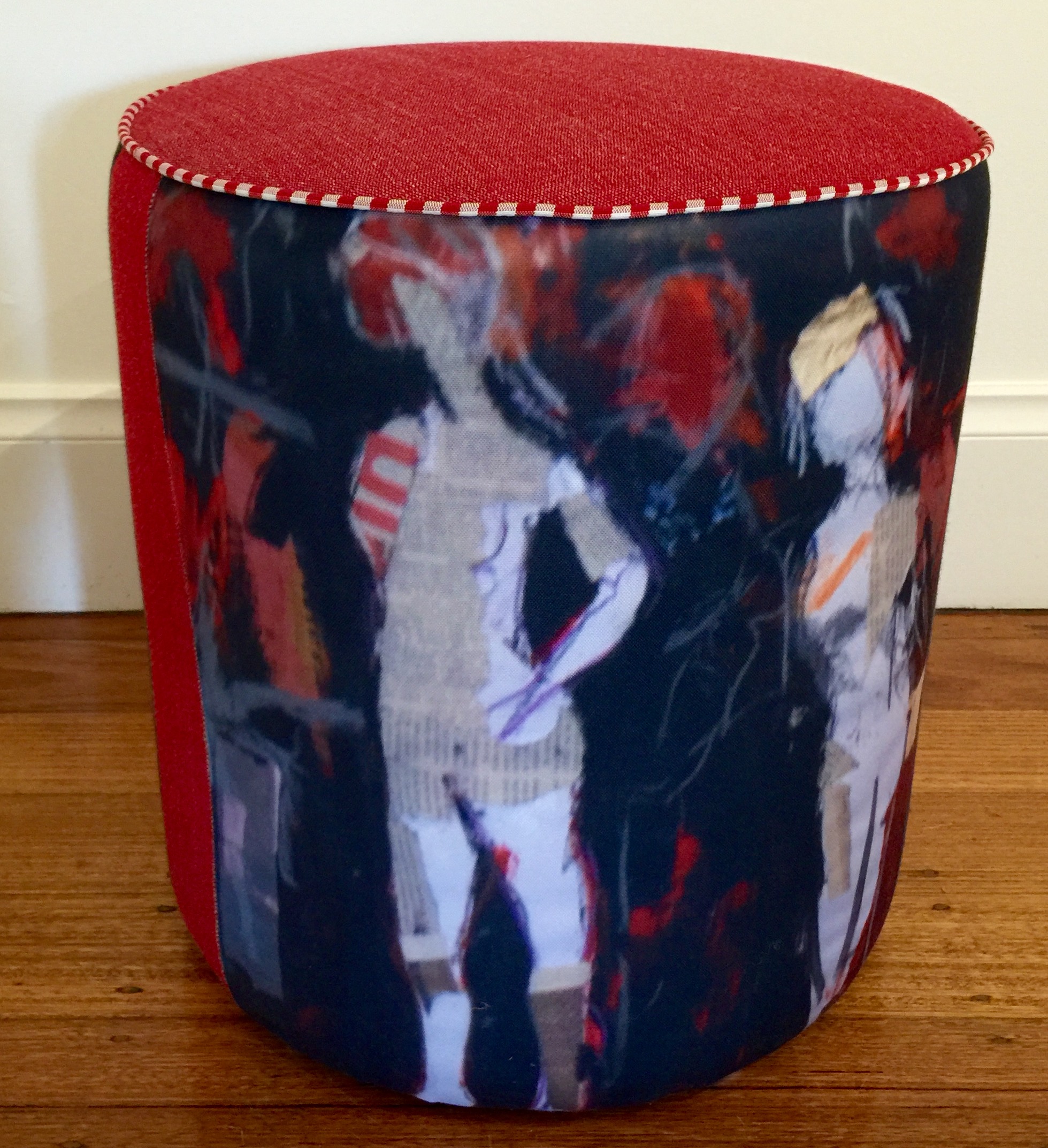 Stripey Bather Girl Ottoman